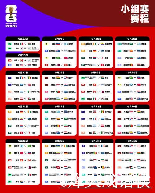 2026世界杯完整赛事时间安排详情